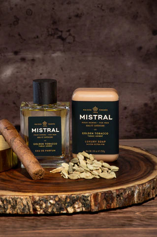 Mistral | Golden Tobacco Eau de Parfum & Bar Soap | Gift Set
