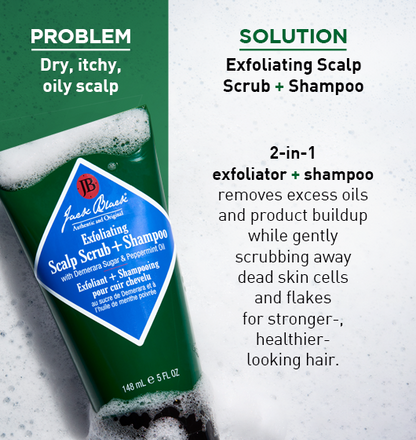 Jack Black | Exfoliating Scalp Scrub + Shampoo | 5oz Tube
