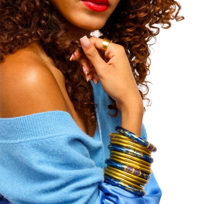 BuDhaGirl | Koi Tzubbie All Weather Bangle | Saffir (Blue/Gold)