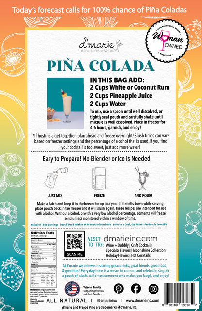 d'marie Craft Cocktail Slush Mix | Piña Colada