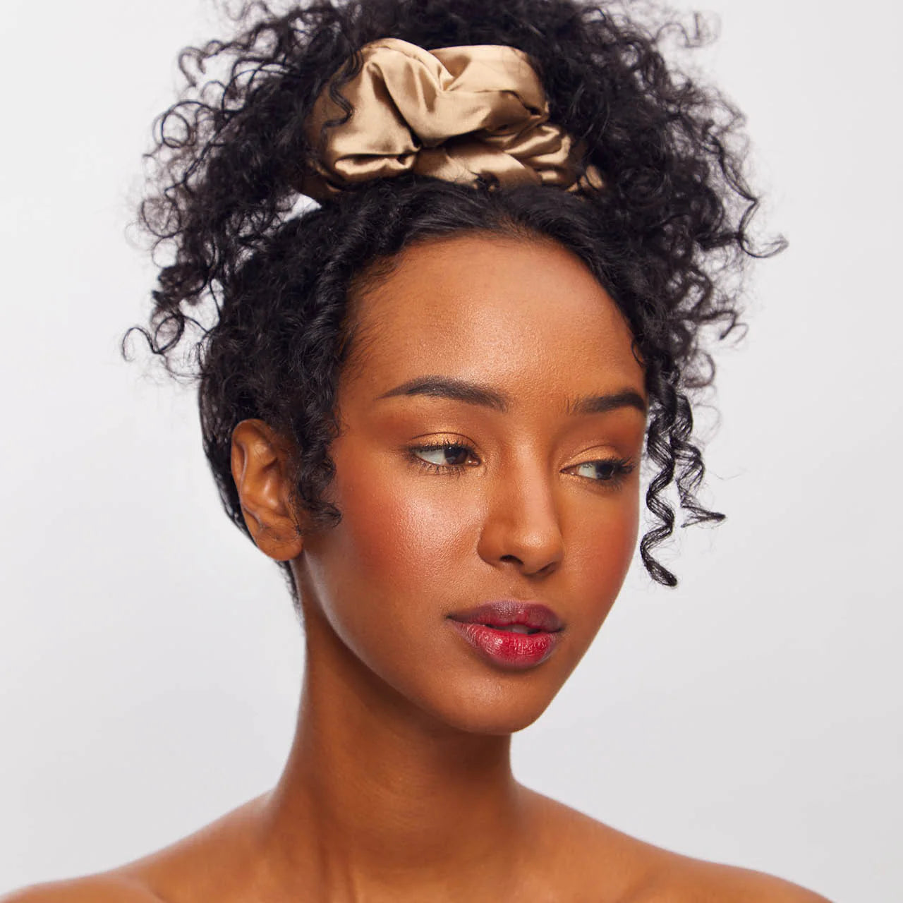 Kitsch | Charcoal & Gold Satin Pillow Scrunchies | 2pc Set