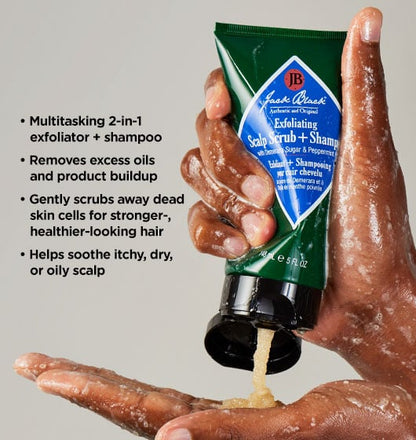 Jack Black | Exfoliating Scalp Scrub + Shampoo | 5oz Tube