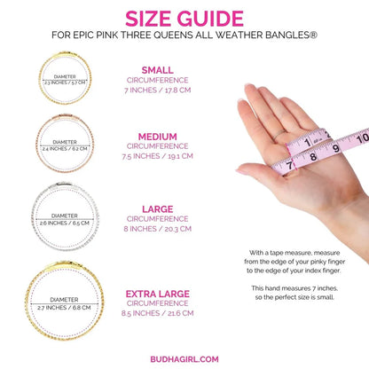 BuDhaGirl | Three Kings Crystal Bangle Stack | Epic Pink