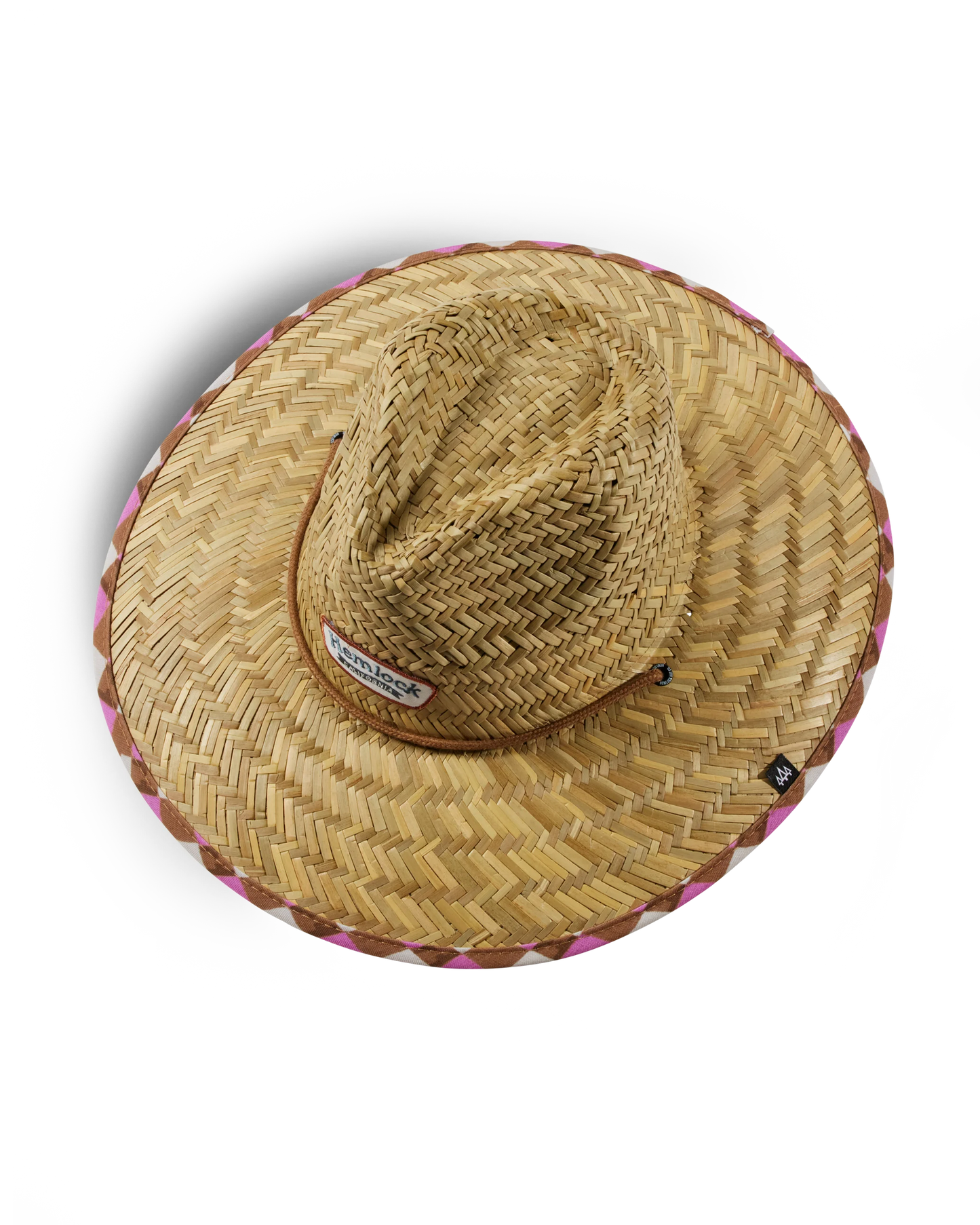 Hemlock Hats UPF 50+ Lifeguard Straw Hat | Pink Check