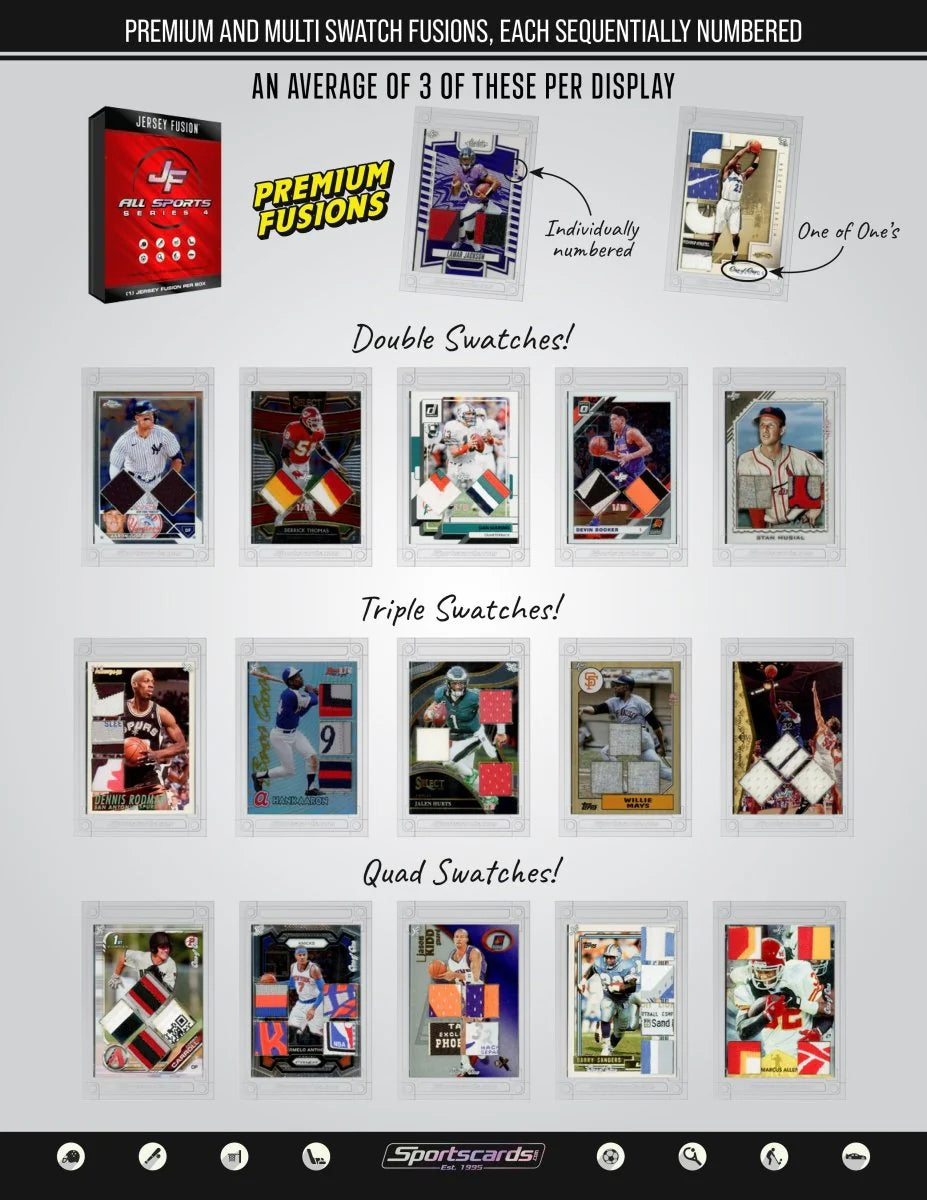 Trading Cards | SportsCards.com | Jersey Fusion All Sports Edition | Series 4