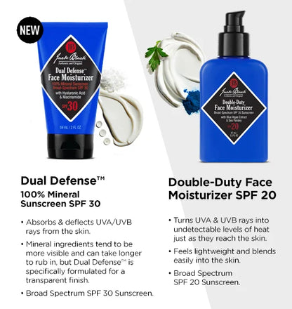 Jack Black | Dual Defense™ Face Moisturizer 100% Mineral Sunscreen | 2oz Tube