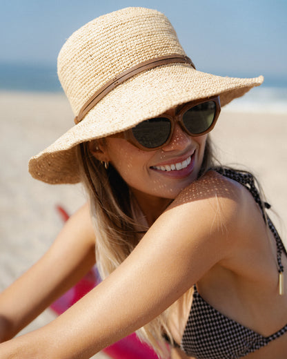 Hemlock Hats Bondi Packable Raffia Bucket | Natural