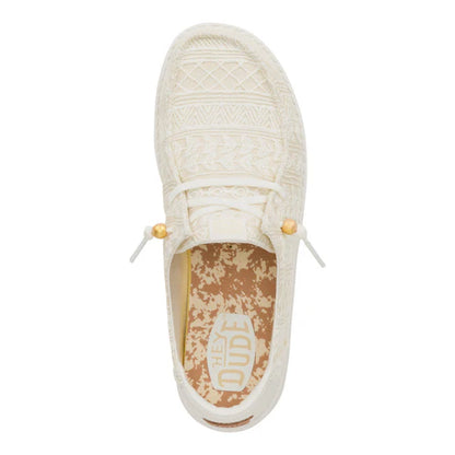 Hey Dudes Wendy Crochet Lace | White/Gold
