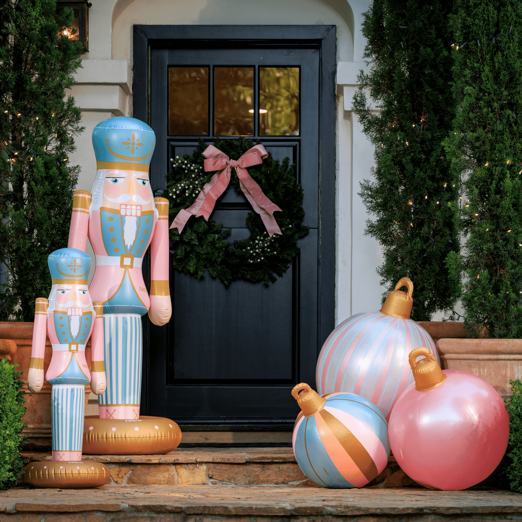 Inflatable Christmas Ornaments - Pink Light Up