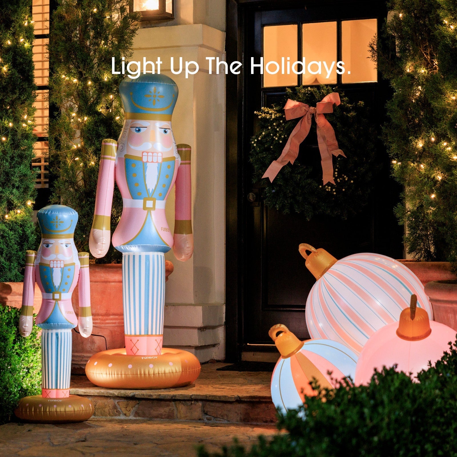 Inflatable Christmas Ornaments - Pink Light Up