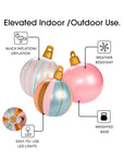 Inflatable Christmas Ornaments - Pink Light Up