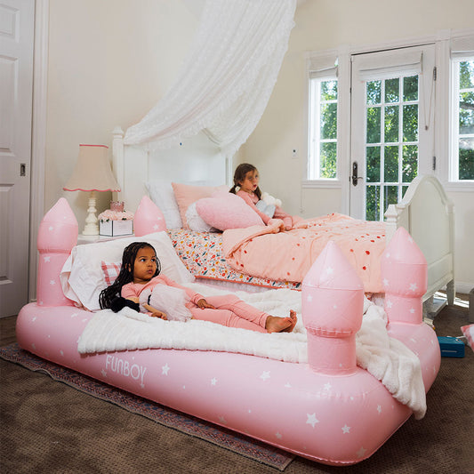 Pink Castle Inflatable Air Mattress Bed