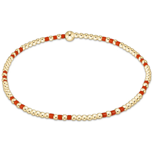 enewton | gameday hope joy pattern 2mm bead bracelet | bright orange