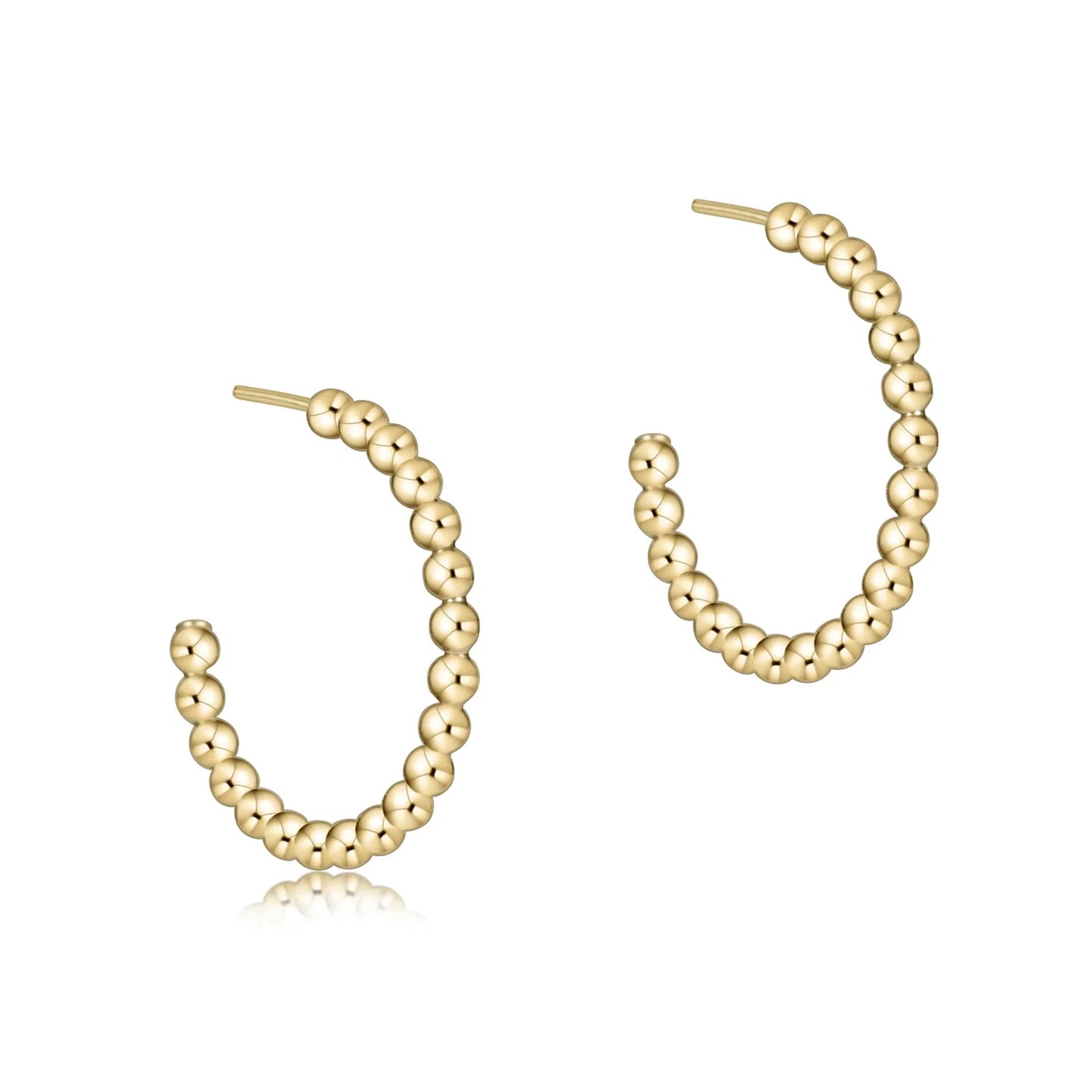 enewton | beaded classic 1" post hoop | 2mm gold