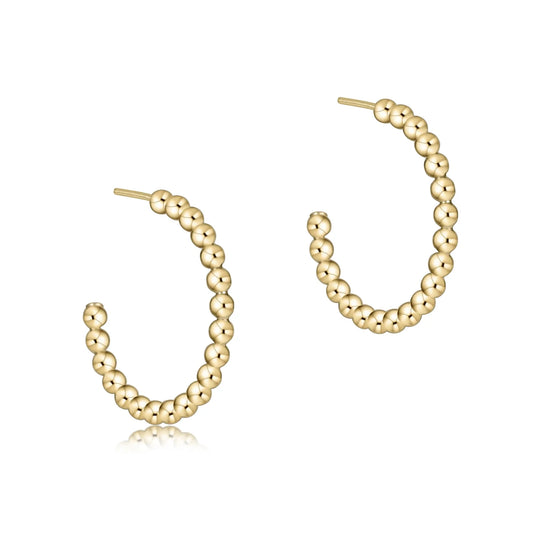enewton | beaded classic 1" post hoop | 2mm gold