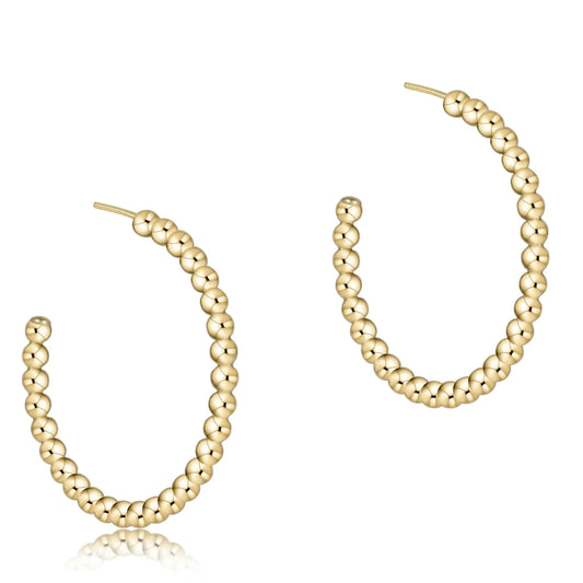 enewton | beaded classic 1.25" post hoop | 3mm gold