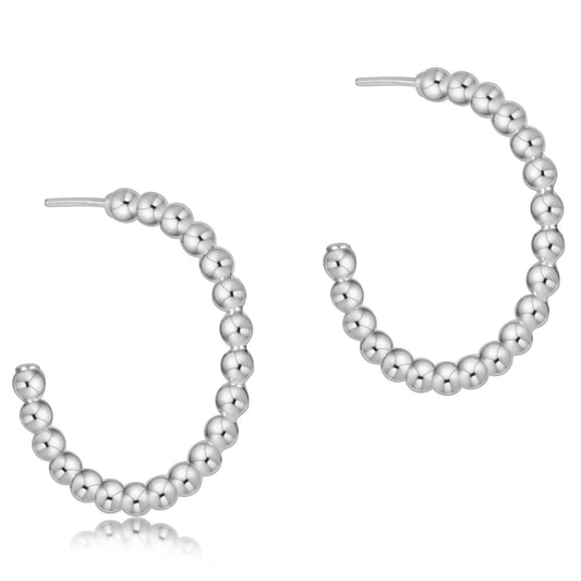 enewton | beaded classic 1.25" post hoop | 4mm sterling