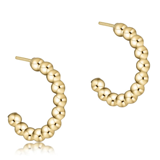 enewton | beaded classic 1" post hoop | 3mm gold