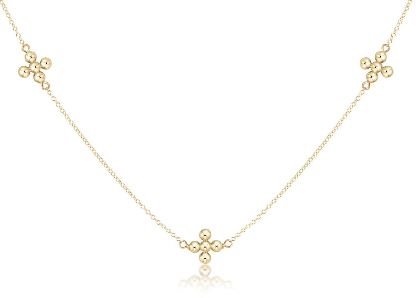 enewton | 15" choker simplicity chain gold | classic beaded signature cross gold