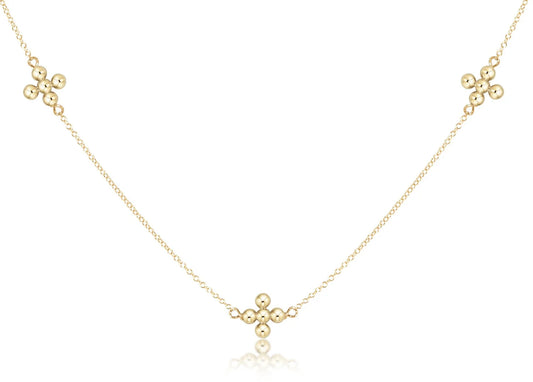 enewton | 15" choker simplicity chain gold | classic beaded signature cross gold