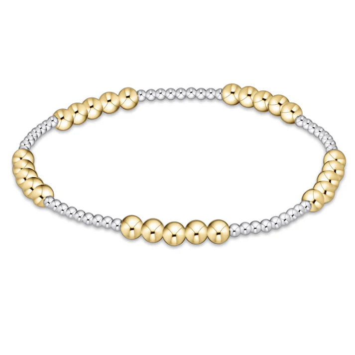 enewton | classic blissful pattern 2mm bead bracelet | 4mm mixed metal