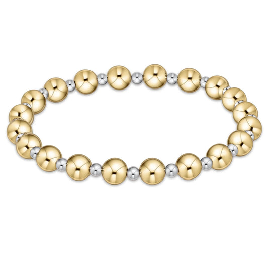 enewton | classic grateful pattern 6mm bead bracelet | mixed metal