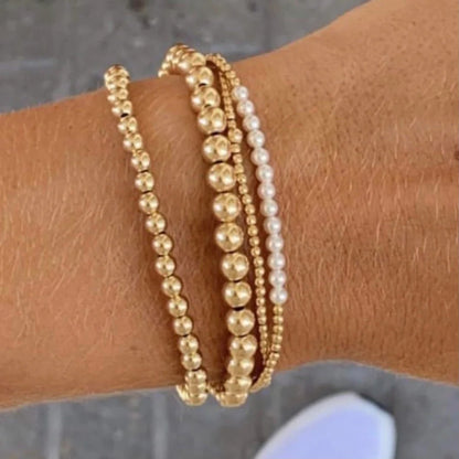enewton | gold bliss 2mm bead bracelet | pearl