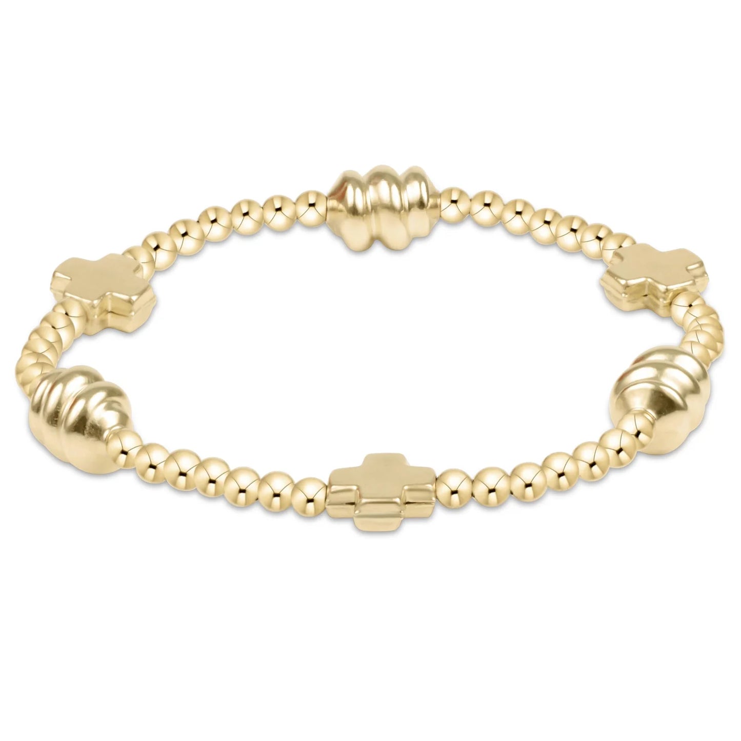 enewton | signature cross admire gold pattern 3mm bead bracelet | gold