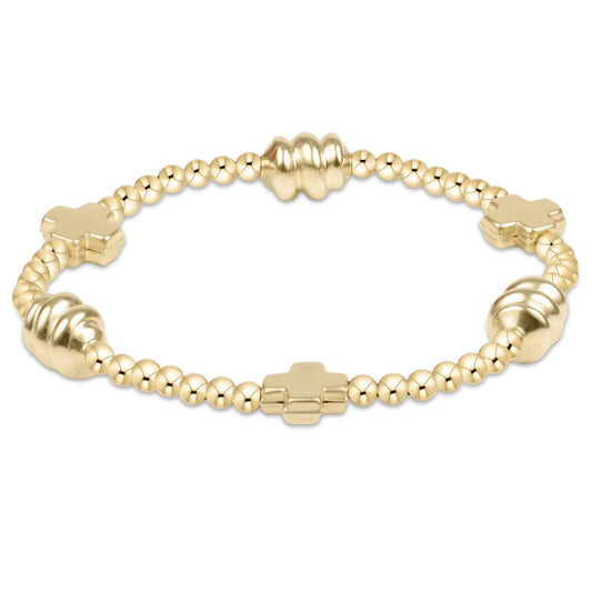 enewton | signature cross admire gold pattern 3mm bead bracelet | gold