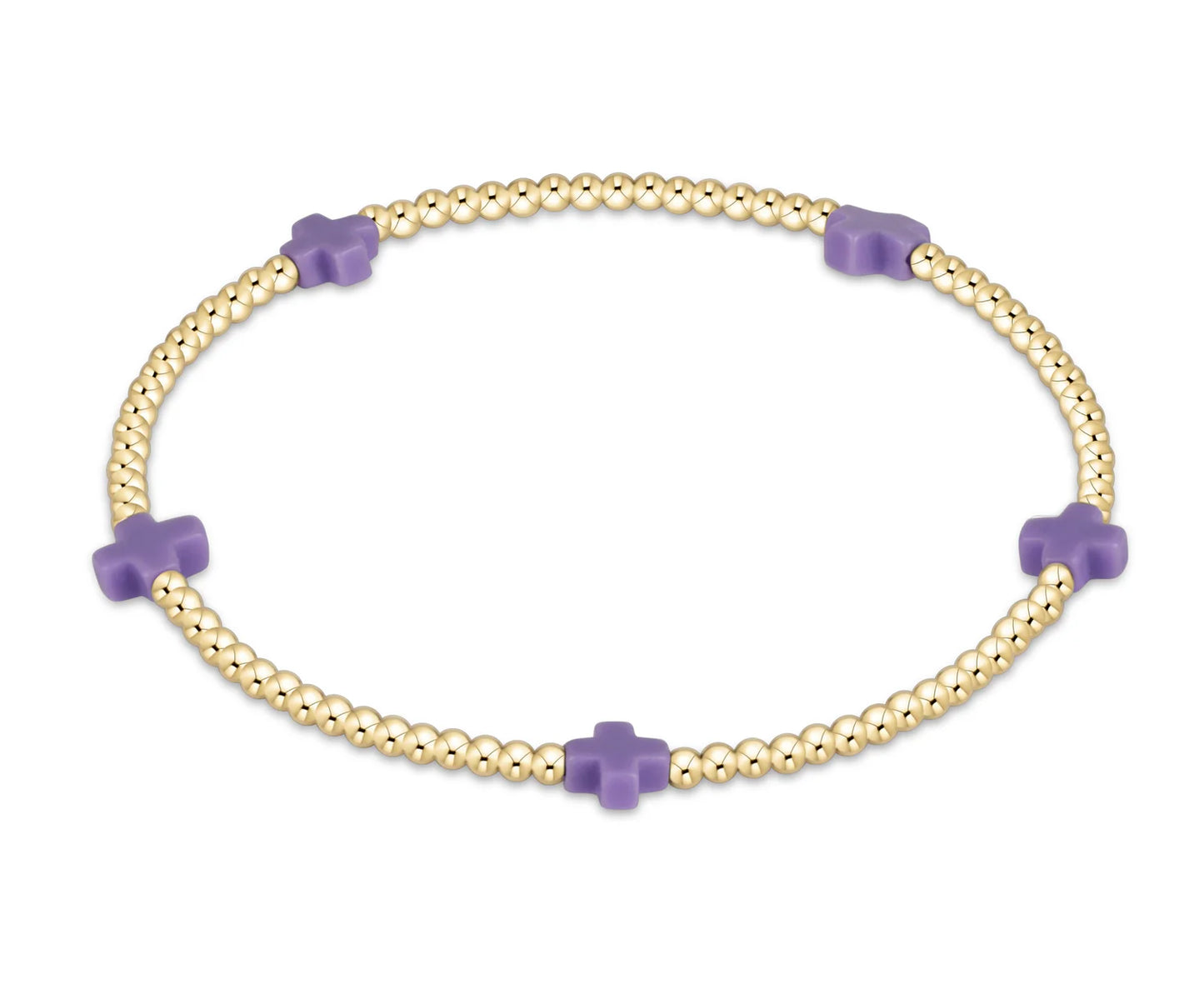 enewton | signature cross small gold pattern 2mm bead bracelet | all colors