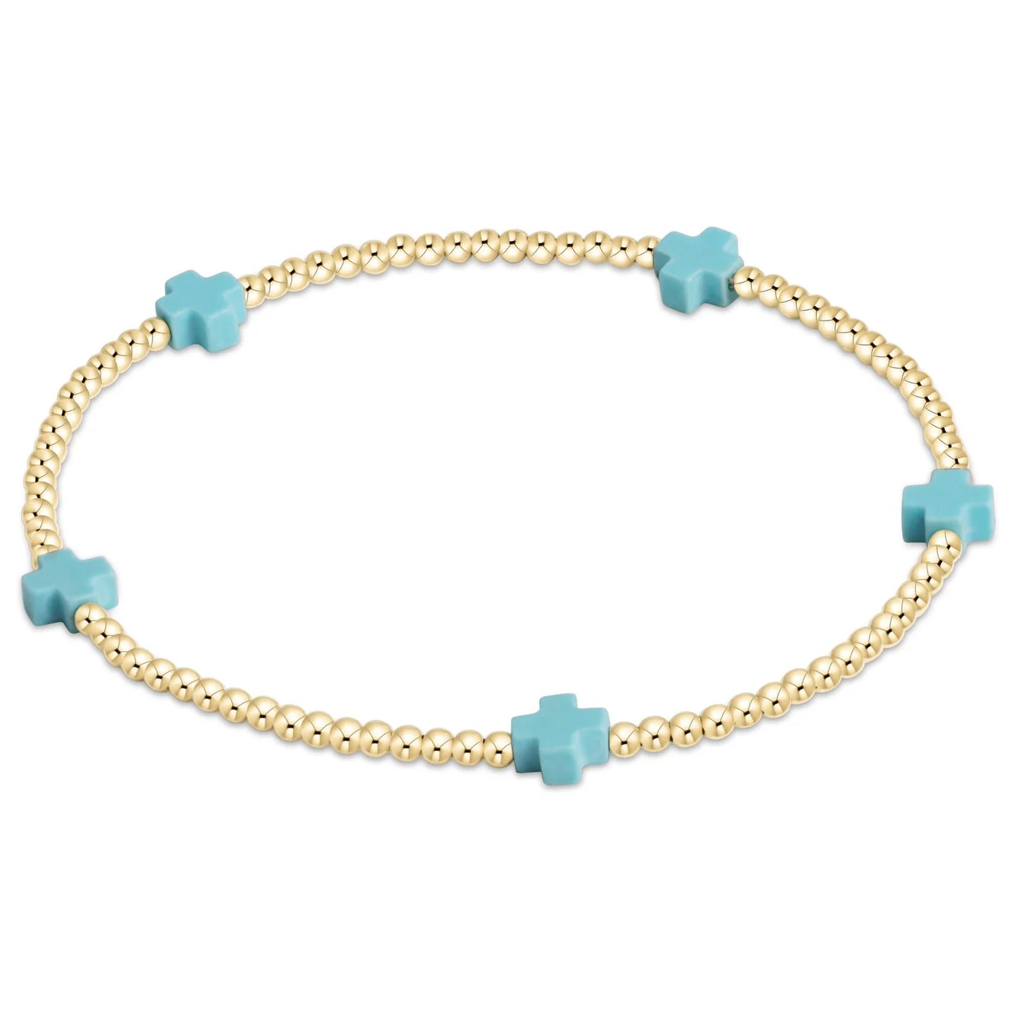 enewton | signature cross small gold pattern 2mm bead bracelet | all colors
