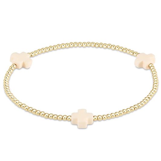 enewton | signature cross bracelet gold | off-white