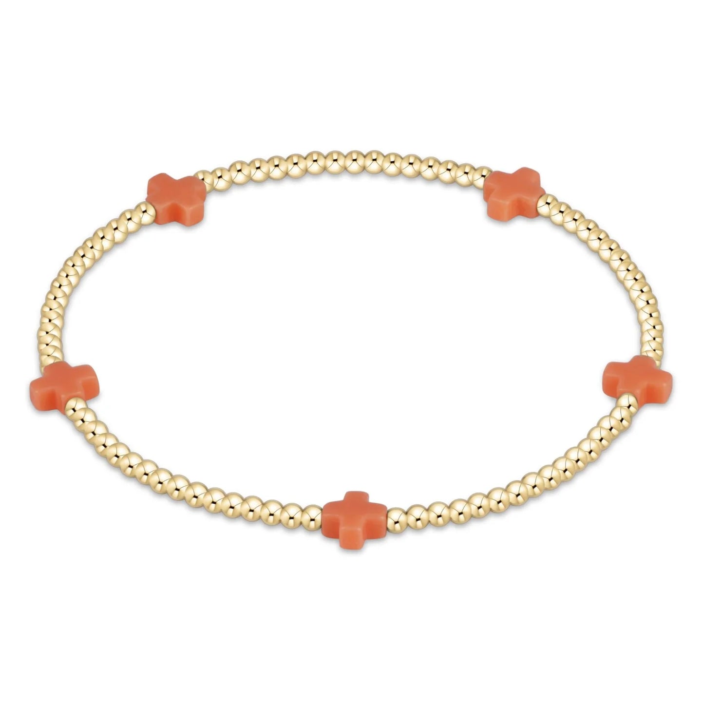 enewton | signature cross small gold pattern 2mm bead bracelet | all colors
