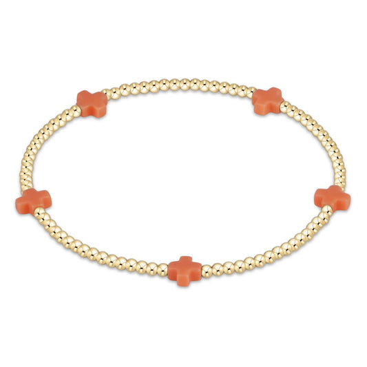 enewton | signature cross small gold pattern 2mm bead bracelet | all colors