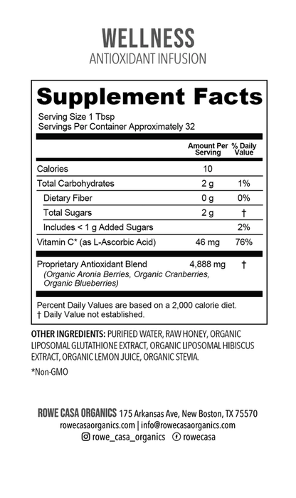 Rowe Casa Organics Antioxidant Infusion | 16 oz - IN STORE ONLY