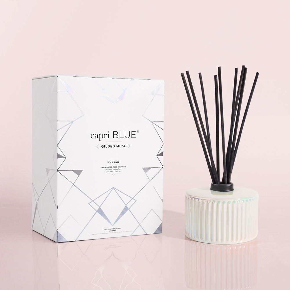 Capri Blue Volcano White Opal Gilded Reed Diffuser, 7.75 fl oz